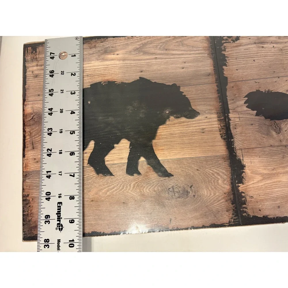 IKEA Bjornamo Wooden Wall Art Set of 3 - Forest Silhouettes: Bear, Owl, Elk